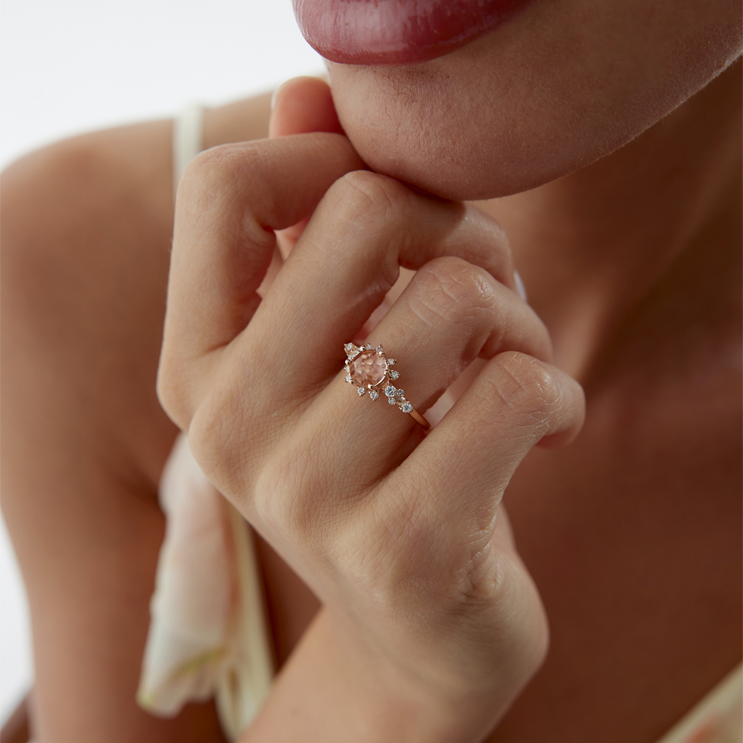 0.20 Ct Pırlanta Morganit Yüzük - 2