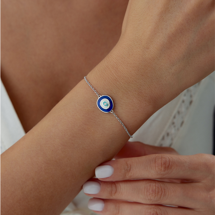 0.02 Karat Pırlanta Mineli Nazar Bileklik - Siempre