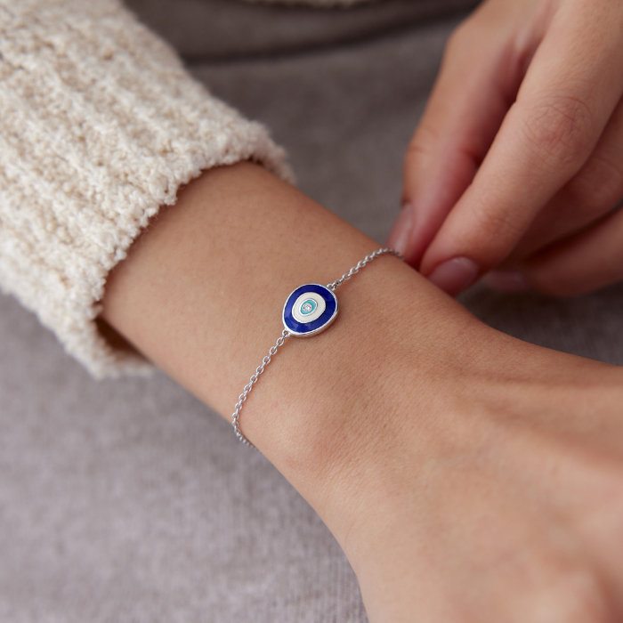 0.02 Karat Pırlanta Mineli Nazar Bileklik - Siempre (1)