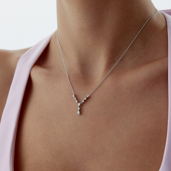 0.05 Karat Sıra Damla Pırlanta Kolye - Siempre (1)