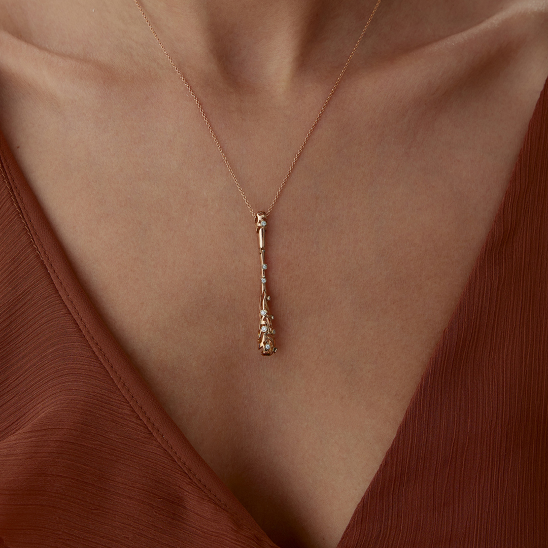 0.05 Karat Stick Pırlanta Kolye - 1