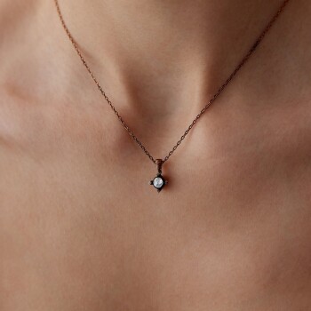 0.08 Ct Elmas Tektaş Kolye - Siempre