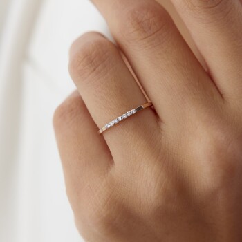 0.08 Ct Pırlanta Minimal Yedi Taş Yüzük - Siempre (1)