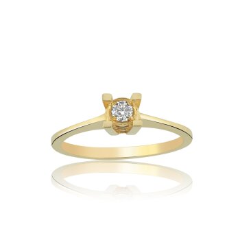 0.10 Ct Kare Tırnak Pırlanta Tektaş Yüzük - Siempre