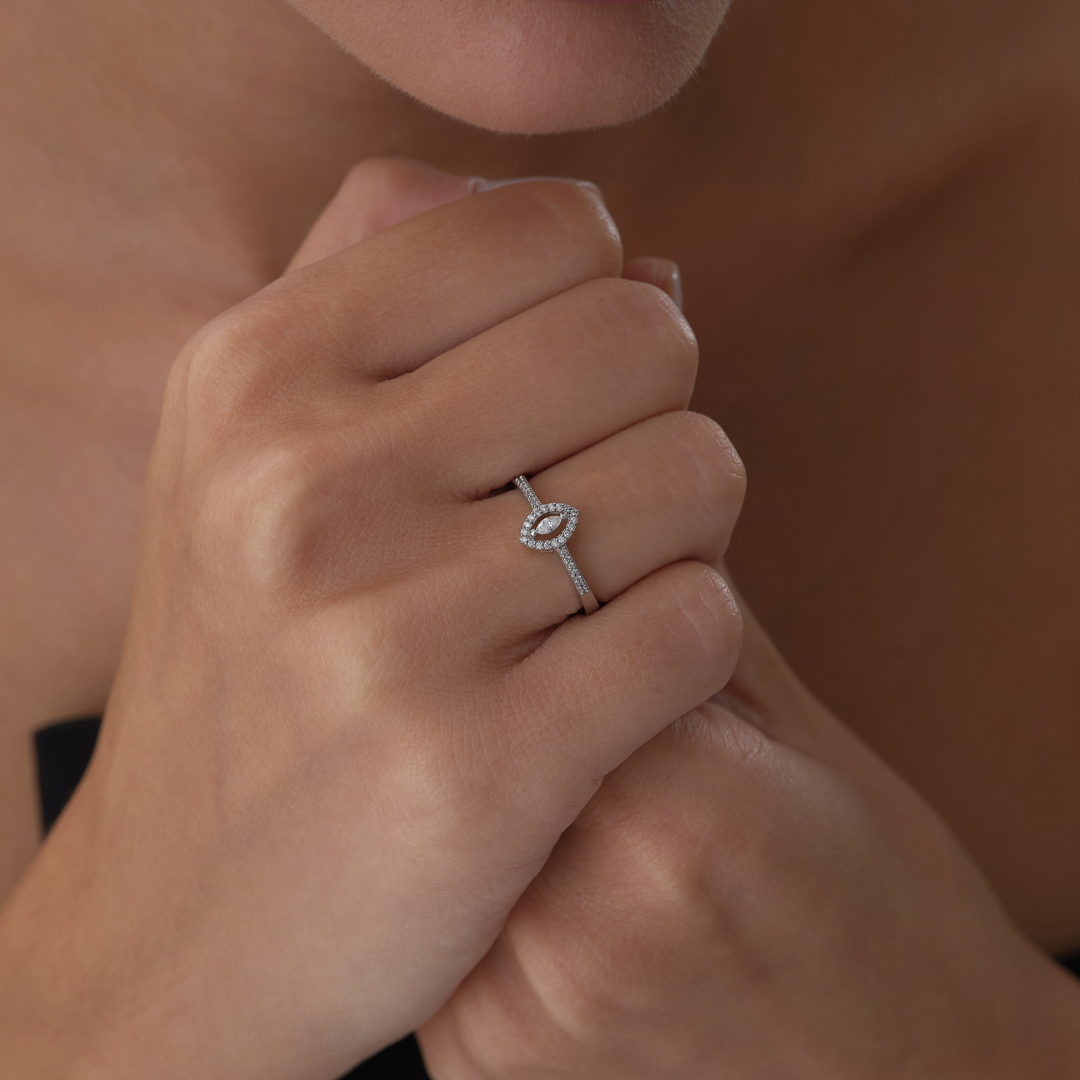 0.13 ct Oval Veronica Pırlanta Yüzük - 2