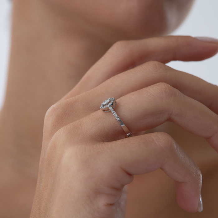 0.13 ct Oval Veronica Pırlanta Yüzük - 3