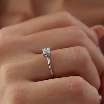 0.16 Ct Pırlanta Prenses Yüzük - Siempre (1)