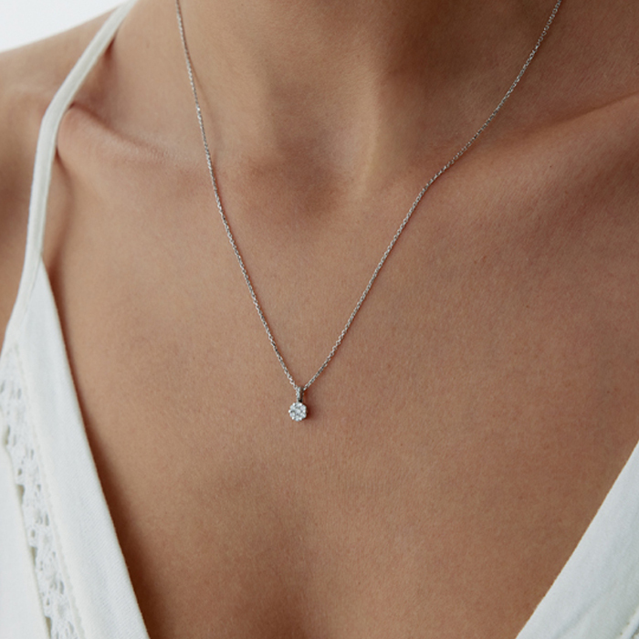 0.16 Karat Flower Pırlanta Kolye - 2