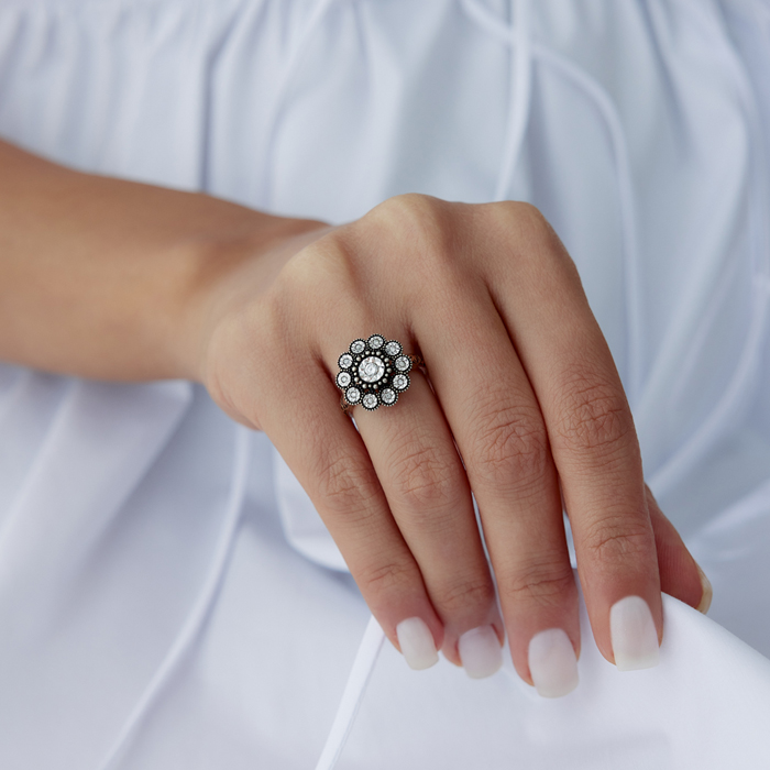 0.17 Ct Elmas Flower Yüzük - 2