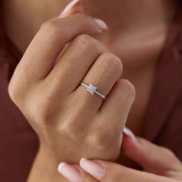 0.17 Ct Pırlanta Prenses Yüzük - 2