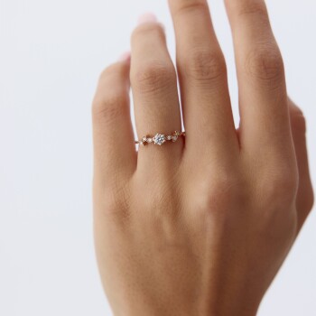 0.18 Ct Pırlanta Leaf Yüzük - 3