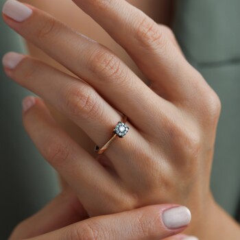 0.20 Ct Elmas Çiçek Pırlanta Yüzük - Siempre