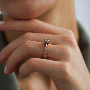 0.20 Ct Elmas Çiçek Pırlanta Yüzük - Siempre (1)