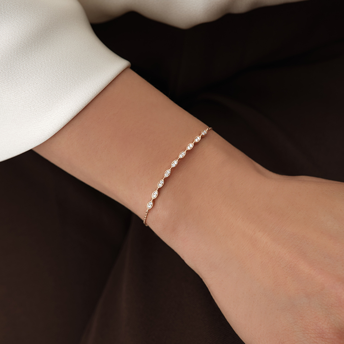 0.20 Karat Oval Su Yolu Pırlanta Bileklik - Siempre (1)