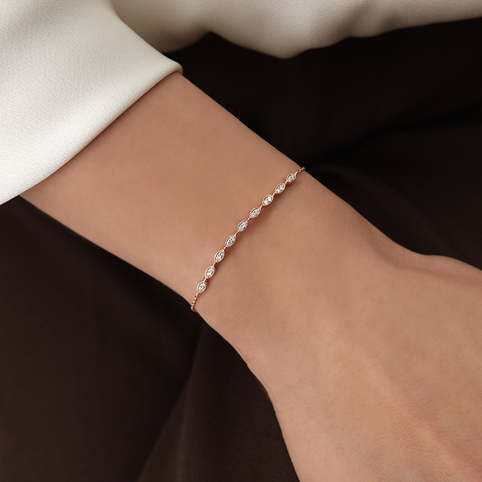 0.20 Karat Oval Su Yolu Pırlanta Bileklik - Siempre