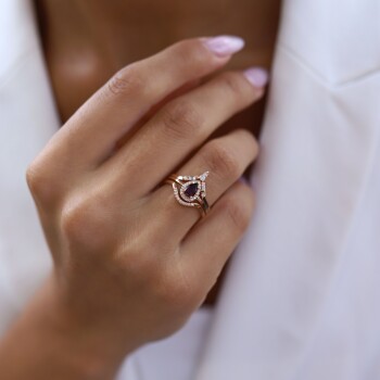 0.21 Ct Pırlanta Garnet Yüzük - Siempre (1)