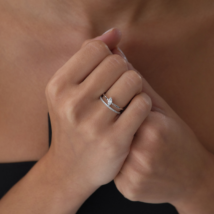 0.23 ct Double Pırlanta Yüzük - 3