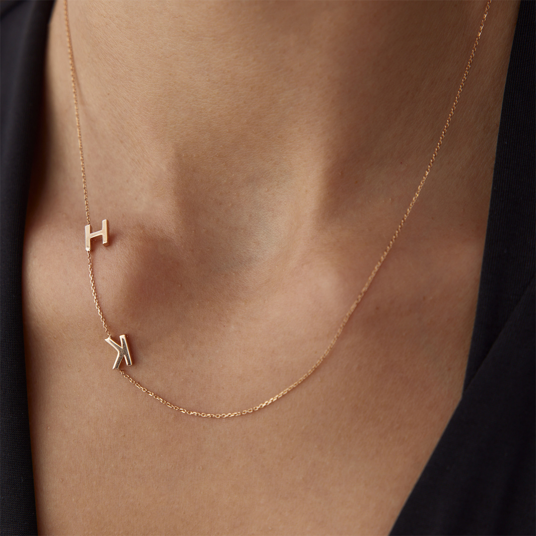 0.24 Karat Pırlanta Harf Kolye - 2