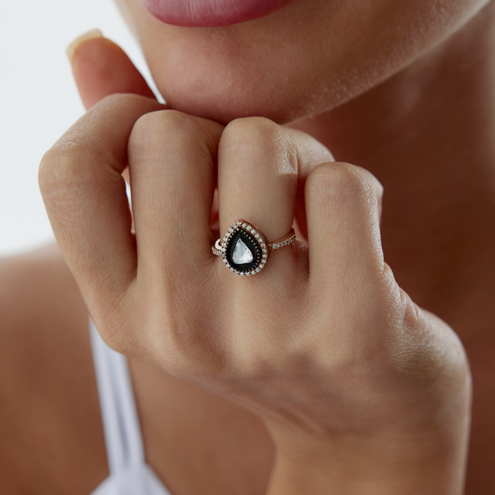 0.26 Ct Elmas Damla Yüzük - 2