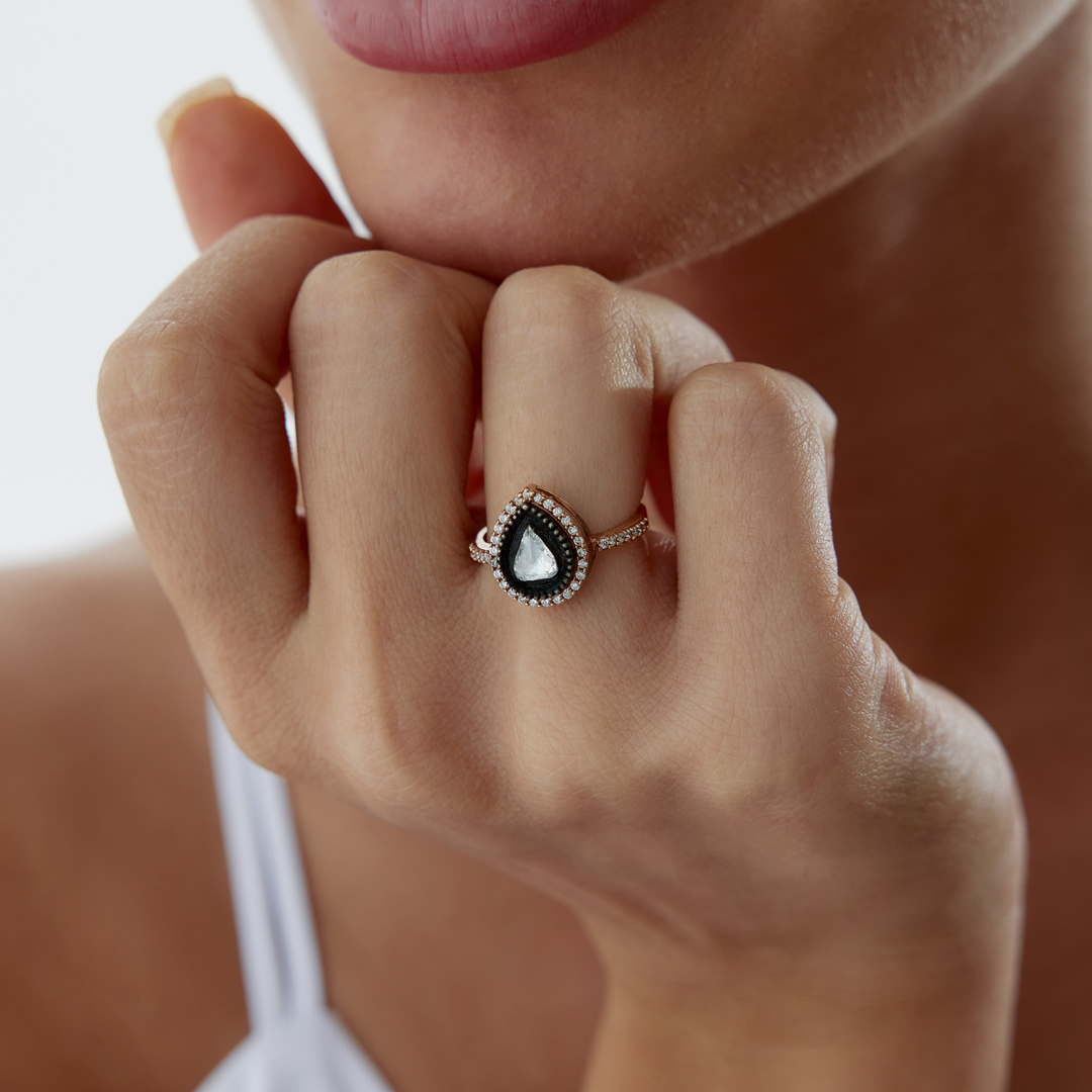 0.26 Ct Elmas Damla Yüzük - 2