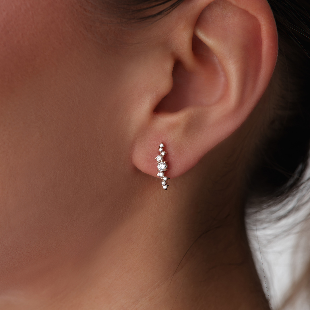 0.26 Karat Regular Taşlı Pırlanta Küpe - 1