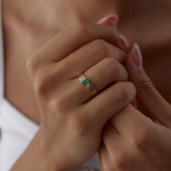 0.27 Ct Zümrüt Troy Pırlanta Yüzük - Siempre