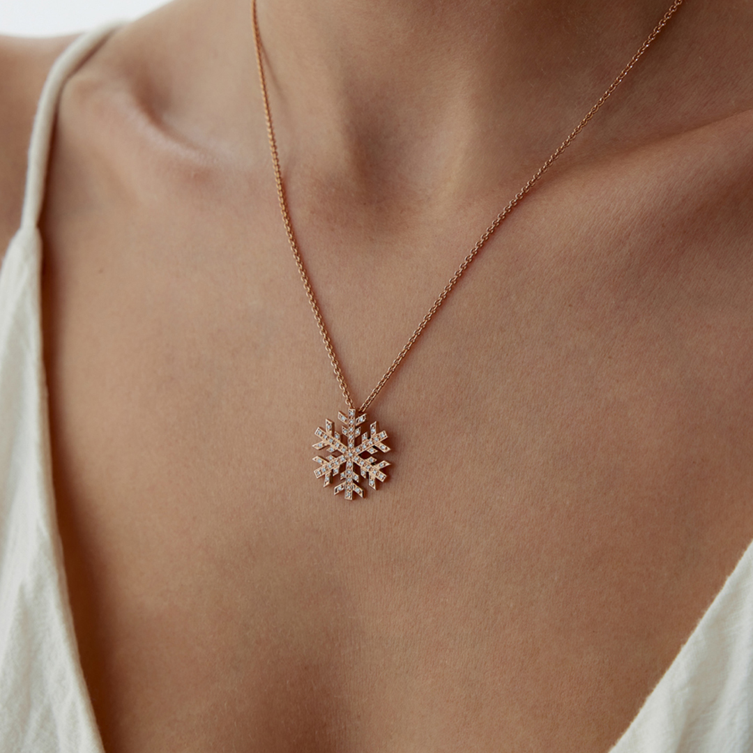 0.27 Karat Kar Tanesi Pırlanta Kolye - 2