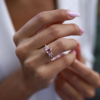 0.29 Ct Pırlanta Morganite Yüzük - Siempre