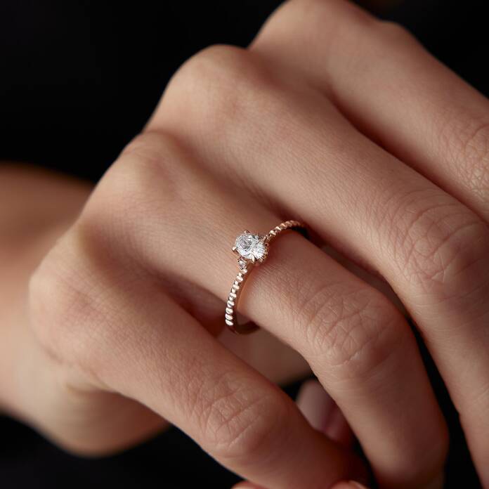 0.30 Ct Pırlanta Oval Tektaş Yüzük - 1