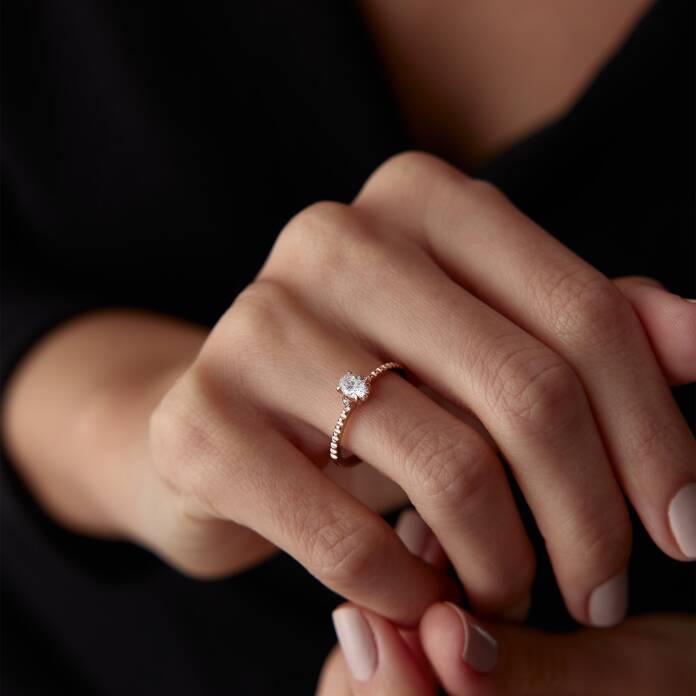 0.30 Ct Pırlanta Oval Tektaş Yüzük - 3