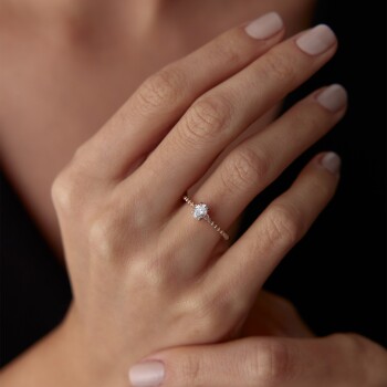 0.30 Ct Pırlanta Oval Tektaş Yüzük - 4