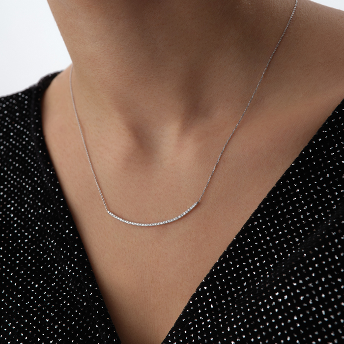 18 Ayar 0.35 Ct Line Taşlı Pırlanta Kolye - Siempre (1)