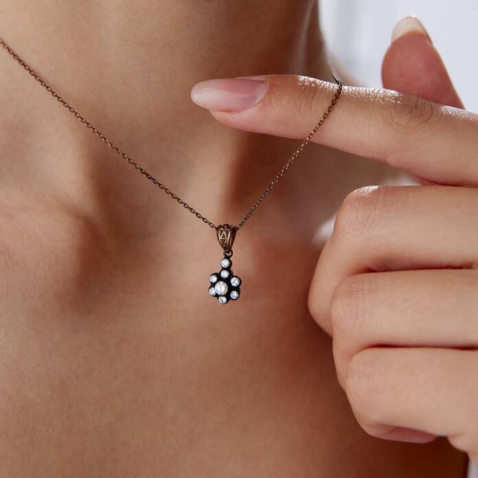 0.36 Ct Elmas Mini Gül Kolye - 2