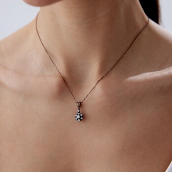 0.36 Ct Elmas Mini Gül Kolye - Siempre