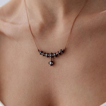 0.37 Ct Elmas Sallantılı Tektaş Salıncak Kolye - Siempre (1)