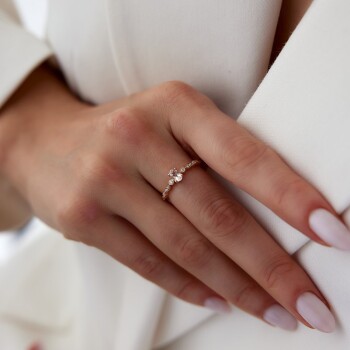 0.37 Ct Pırlanta Morganite Yüzük - Siempre