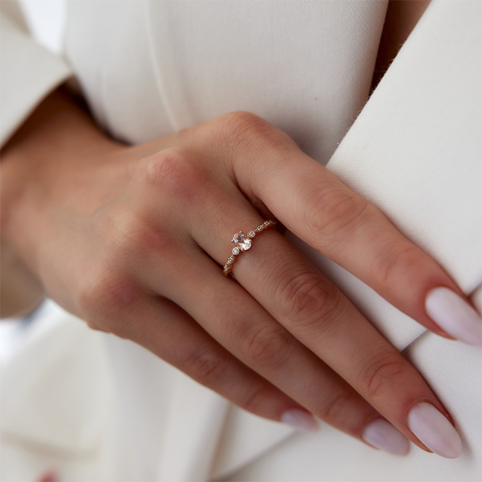 0.37 Ct Pırlanta Morganite Yüzük - Siempre (1)