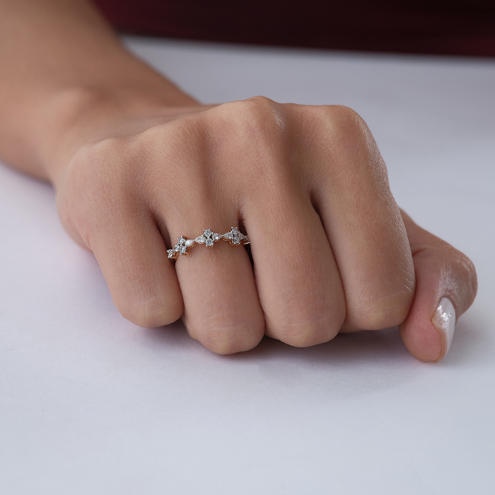 0.38 ct Line Flower Pırlanta Yüzük - Siempre