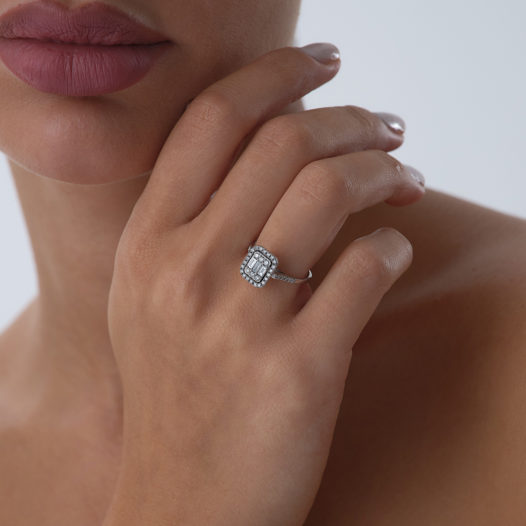 0.40 ct Baget Pırlanta Yüzük - 2