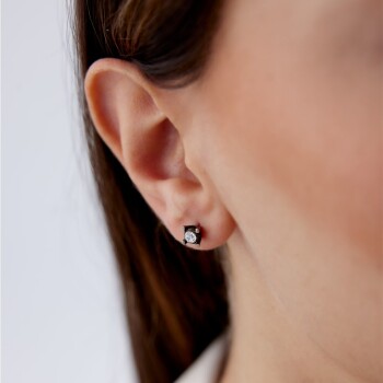 0.40 Ct Elmas Tırnaklı Tektaş Küpe - Siempre (1)