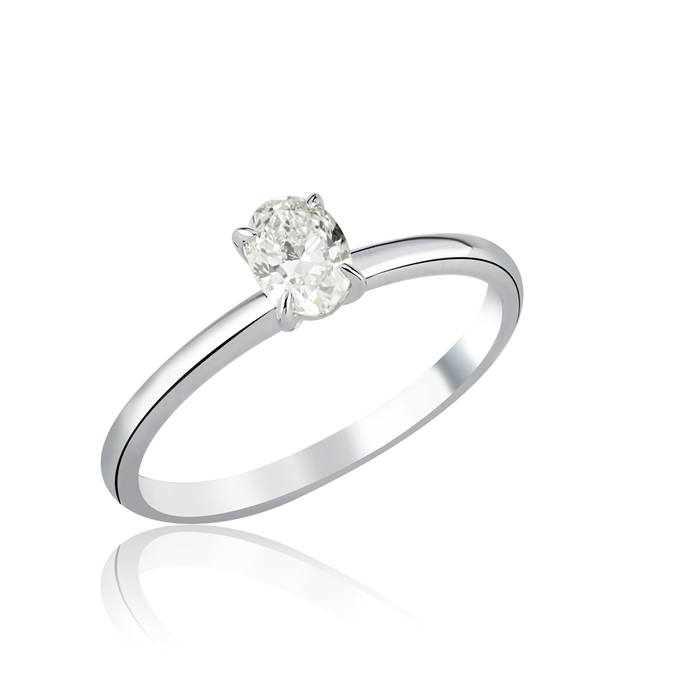 0.40 Ct HRD Sertifikalı Pırlanta Oval Tektaş Yüzük - Siempre