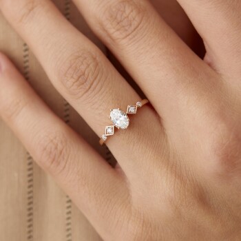 0.40 Ct Pırlanta Oval Tasarım Yüzük - Siempre