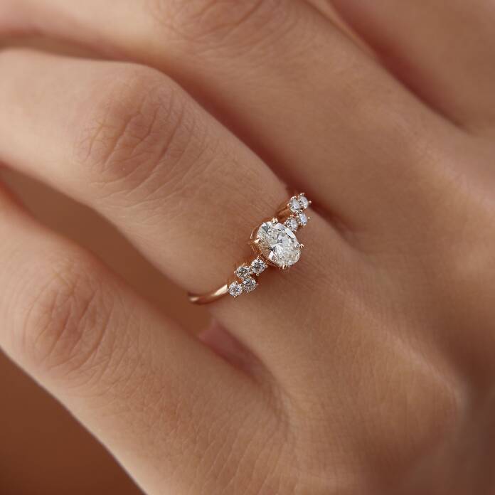 0.40 Ct Pırlanta Queen Oval Yüzük - 2