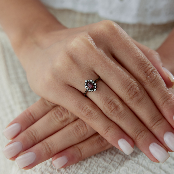 0.41 Ct Elmas Yakut Taşlı Yüzük - Siempre (1)