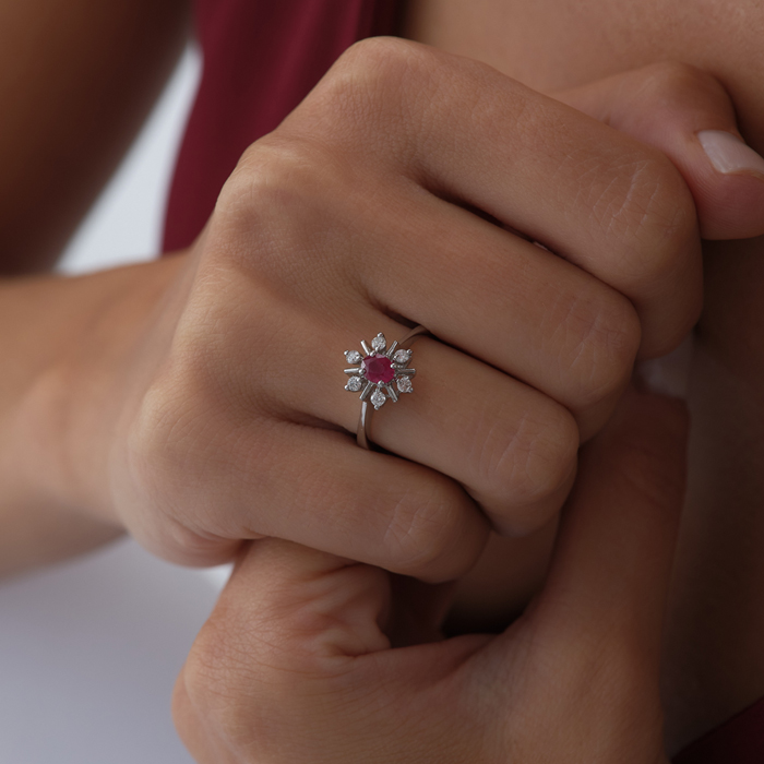 0.41 ct Yakut Al Sancak Pırlanta Yüzük - Siempre (1)