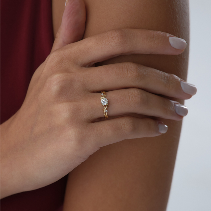 0.42 ct Queen Pırlanta Yüzük - 3