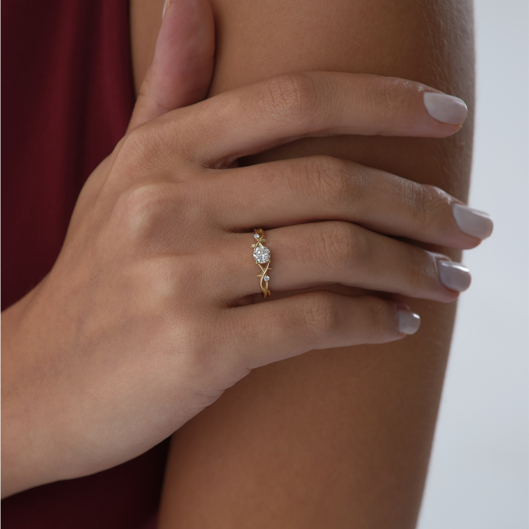 0.42 ct Queen Pırlanta Yüzük - 3