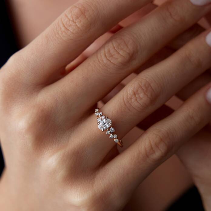 0.31Ct Pırlanta Louvre Oval Yüzük - 1