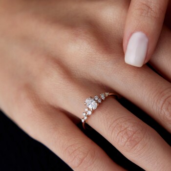 0.31Ct Pırlanta Louvre Oval Yüzük - 2
