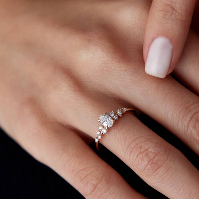 0.31Ct Pırlanta Louvre Oval Yüzük - 2